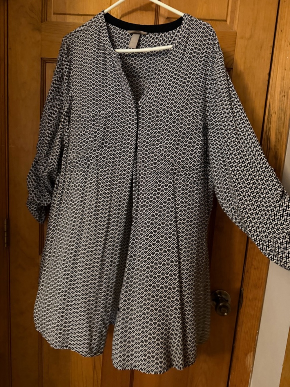 H&M Black and White Geometric Tunic